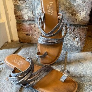 Franco Sarto Women's Textured Gray Sandals